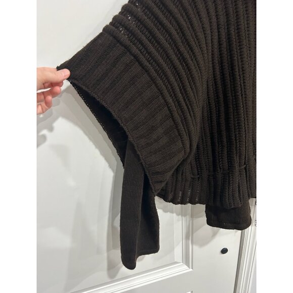 Cache Cache Cowl Neck Layered Pullover Sweater Brown Sz 4 Ribbed Knit Cozy - Picture 5 of 11